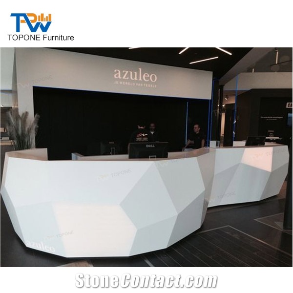 Orange Curve Modern Marble Office Furniture Front Reception Table Desk