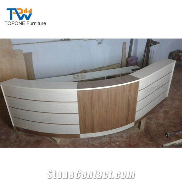 Orange Curve Modern Marble Office Furniture Front Reception Table Desk