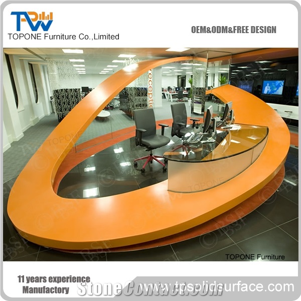Quartz Stone Multicolors 30mm/40mm Thick Reception Counter