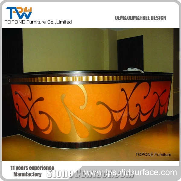 Quartz Stone Multicolors 30mm/40mm Thick Reception Counter