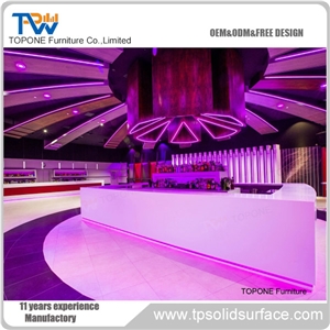 Style Acrylic Solid Surface Office Reception Table Design
