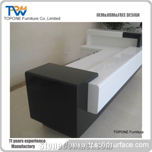 Style Acrylic Solid Surface Office Reception Table Design