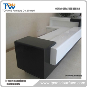 Style Acrylic Solid Surface Office Reception Table Design
