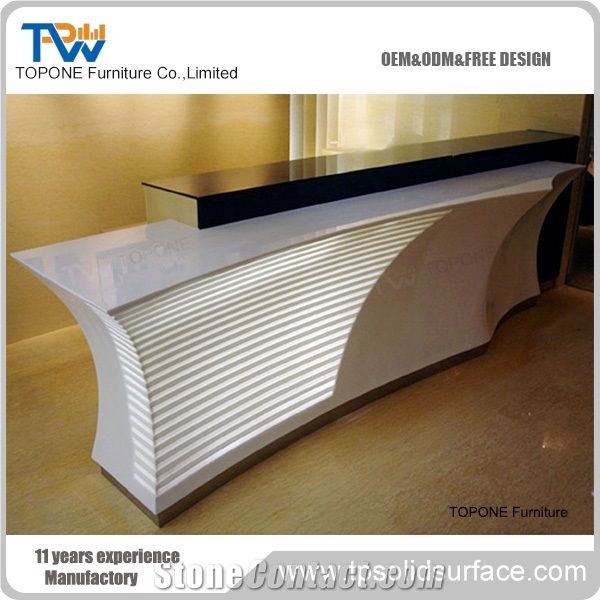 Translucent Green Glass Reception Desk