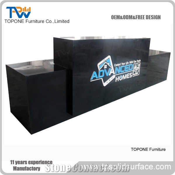 Translucent Green Glass Reception Desk