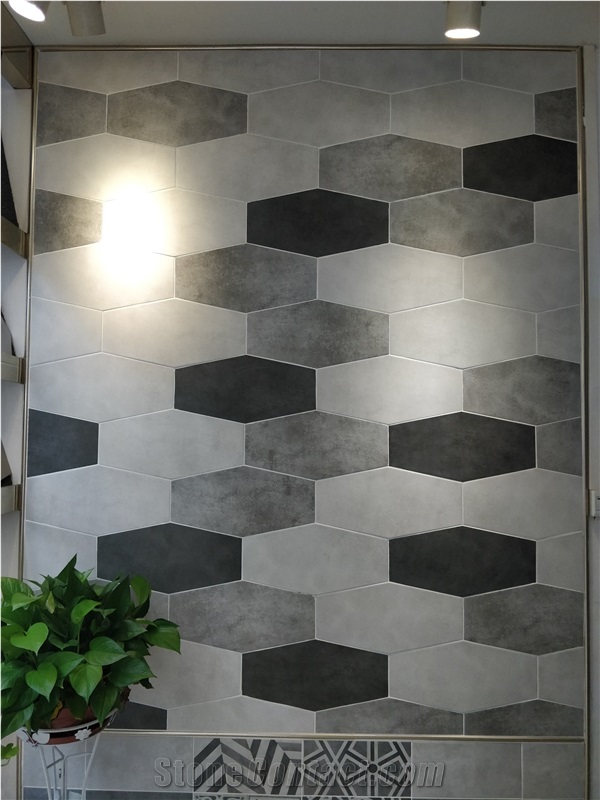 Hexagon Ceramic Tile,Cement Grey Hexagon Tile