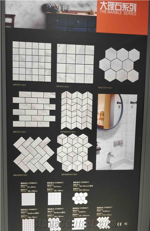 Marble Effect Mosaic Tile,Marble Look Ceramic Tile