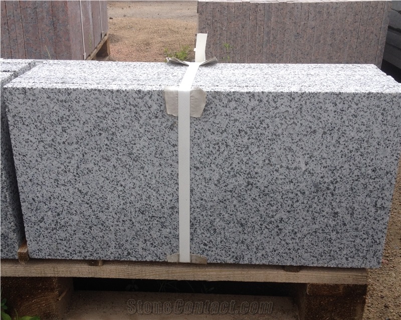 Pokostovsky Gray Ukraine Granite Paving Tiles, Flamed Finishing