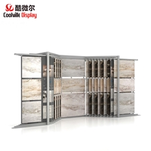 Customized Showroom Sliding Tile Display Rack Stands