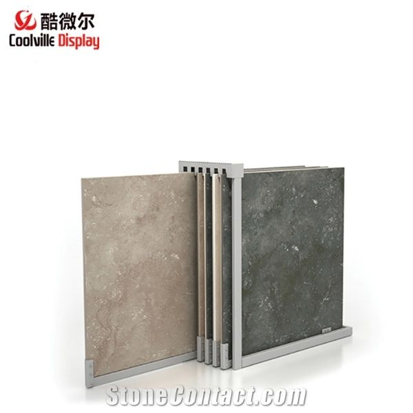 Showroom Sliding Ceramic Tile Display Stands Marble Sample Racks