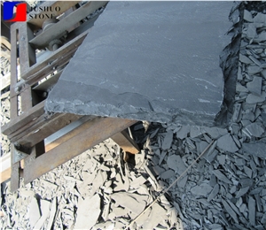 Black/Grey Slate Roof Arch Shape Tile Directly Offer Natural Split Top