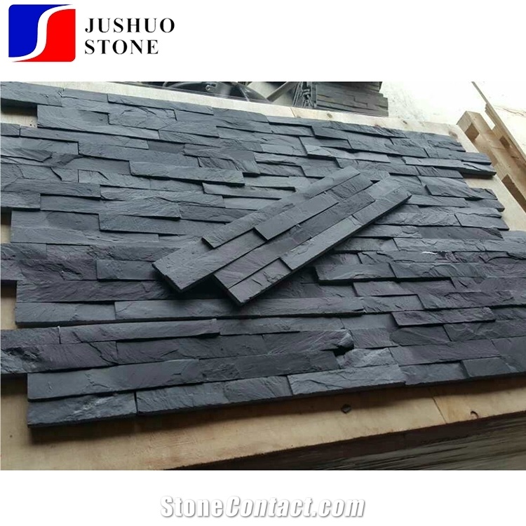 Cheap Natural Black Slate Culture Stone,Z Shape Ledge Wall Cladding