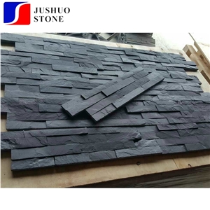 Cheap Natural Black Slate Culture Stone,Z Shape Ledge Wall Cladding