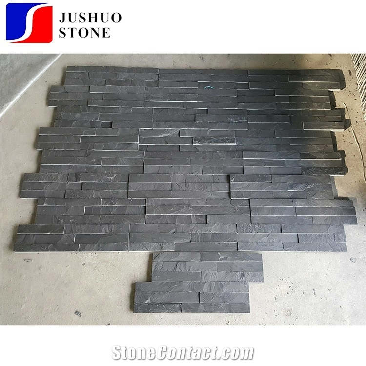Cheap Natural Black Slate Culture Stone,Z Shape Ledge Wall Cladding