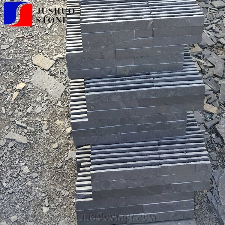 Cheap Natural Black Slate Culture Stone,Z Shape Ledge Wall Cladding