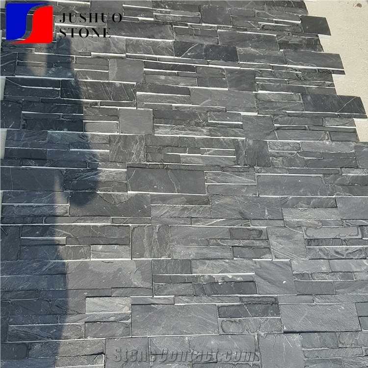 Cheap Natural Black Slate Culture Stone,Z Shape Ledge Wall Cladding