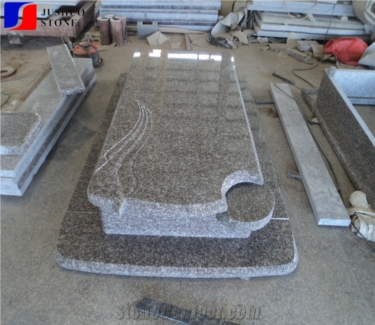 G664 Bainbrook Brown Copper Granite Single Gravestone Monuments
