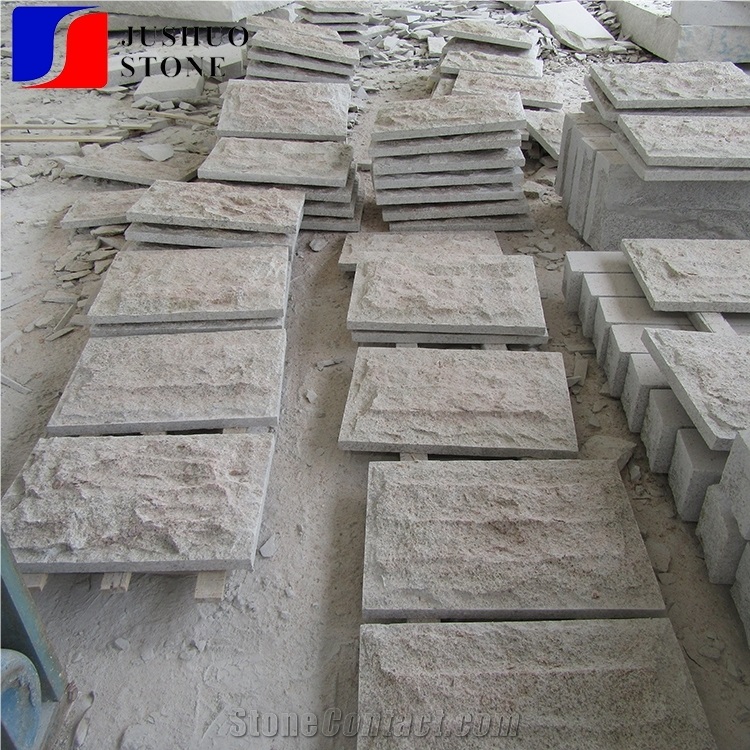 Golden Sand Granite G682,G350 Split Face Mushroomed Garden Walling