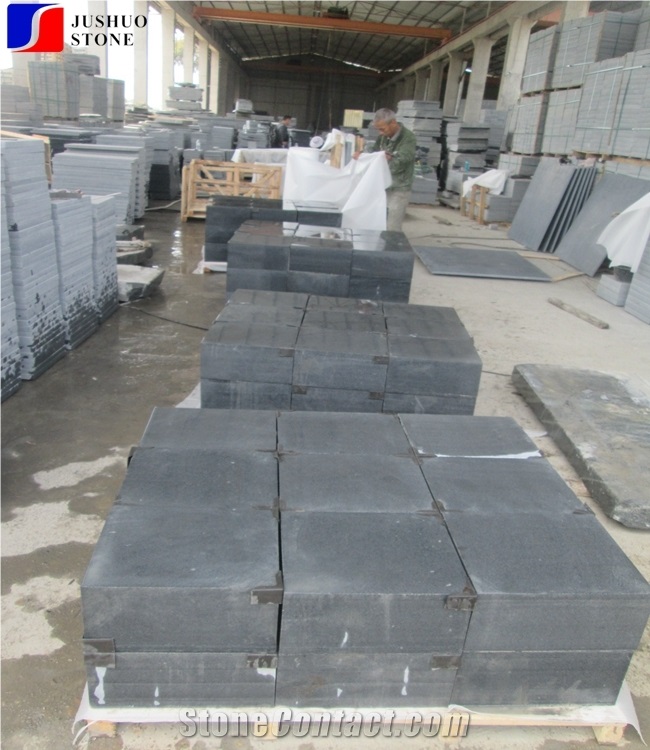 Granite G654 Cubes,All Sides Cut G654 Black Granite Cobble Patio Paver