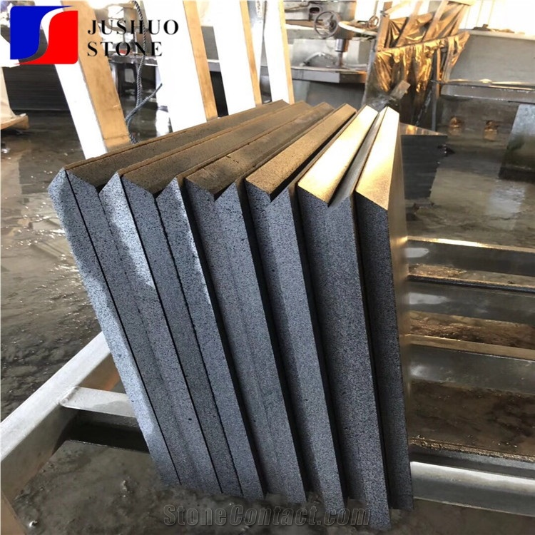 Haikou China Basalt Hainan Black Basalt Slabs Tiles Honed Stone Top