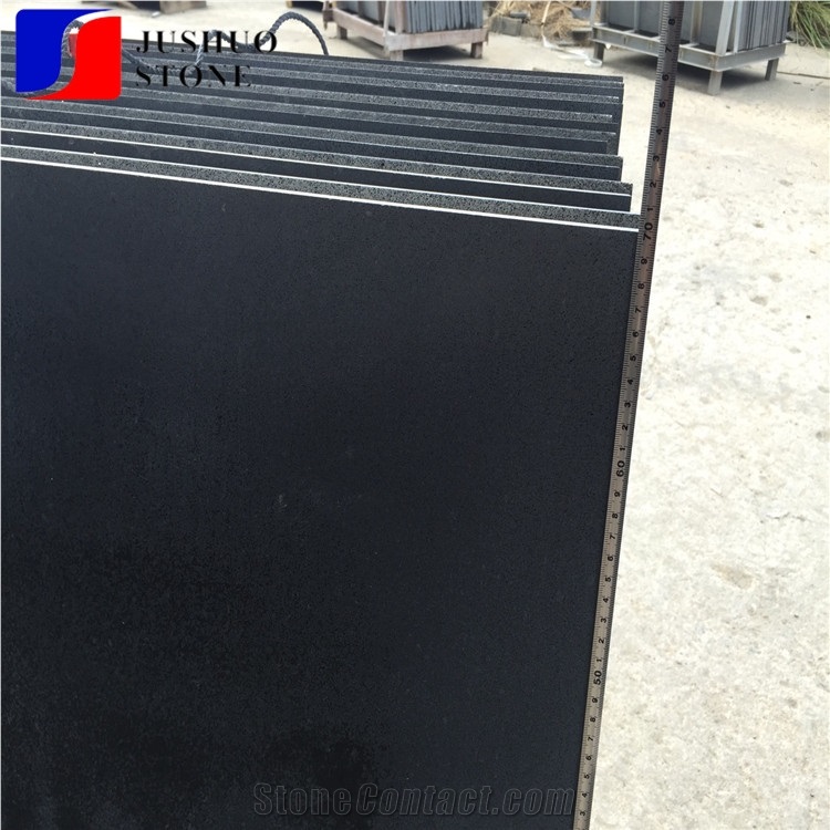 Haikou China Basalt Hainan Black Basalt Slabs Tiles Honed Stone Top