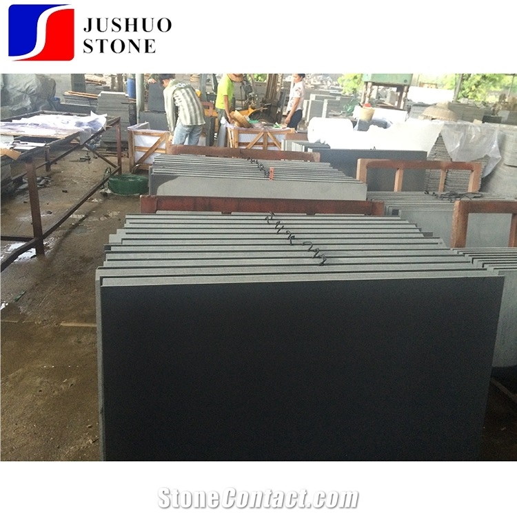 Hainan Black Flat No Moon Surface Honed Basalt Tile for Flooring Cover