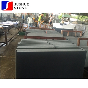 Hainan Black Flat No Moon Surface Honed Basalt Tile for Flooring Cover