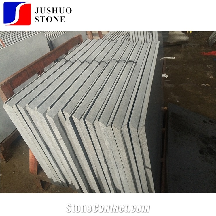 Hainan Black Flat No Moon Surface Honed Basalt Tile for Flooring Cover