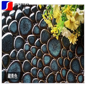 Irregular Green Unglazed Ceramic Tile Multicolor Waterproof Mosaic