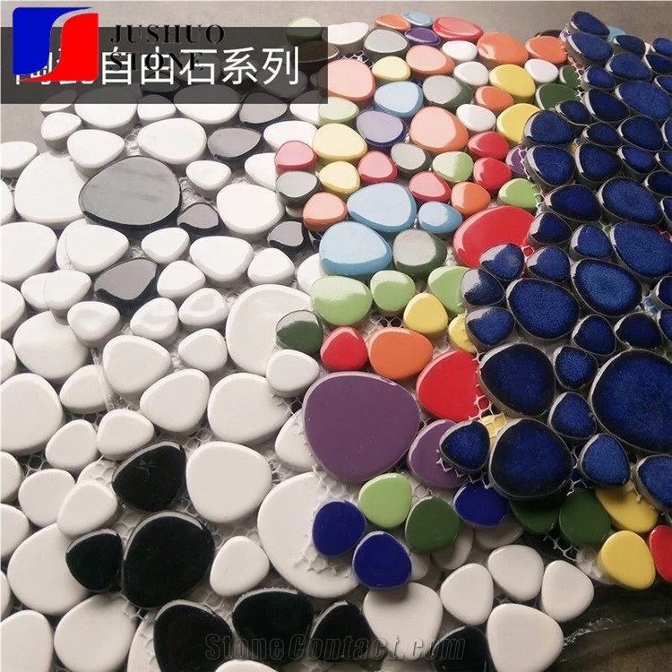 Kitchen Backsplash Ceramic Tile Irregular Mosaic Texture Finishing
