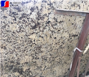 Polish Alaska Gold Granite,Alaska White Stone,Petrous Cream Tile Slab