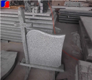 Polish Poland Style Grey Granite Upright Marker Monuments,Serp Top