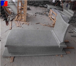 Polish Poland Style Grey Granite Upright Marker Monuments,Serp Top
