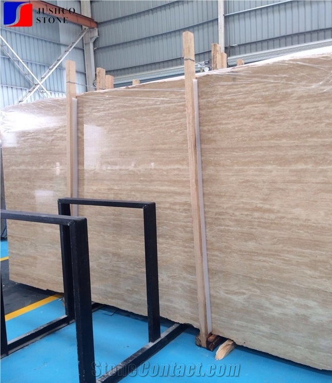 Honed-Polished Yozgat Beige Travertine,Trabej Travertine Slabs