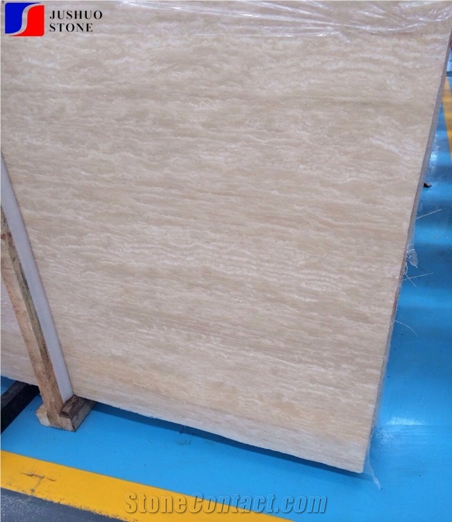 Honed-Polished Yozgat Beige Travertine,Trabej Travertine Slabs