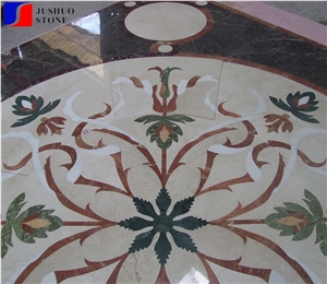 Round Shape Waterjet Medallion,Ruschita Creme Rosa China Pink Marble