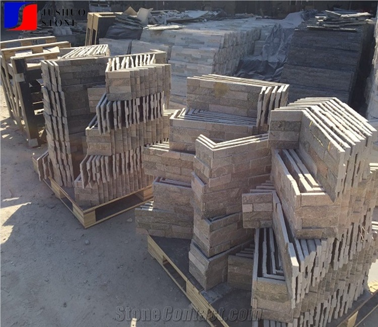 Split China Rusty Slate Culture Stone Walling Corner Stacked Bricks