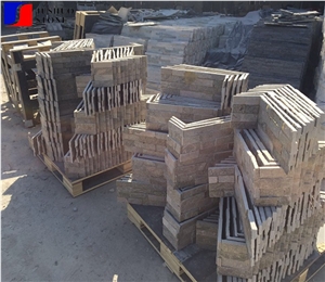 Split China Rusty Slate Culture Stone Walling Corner Stacked Bricks