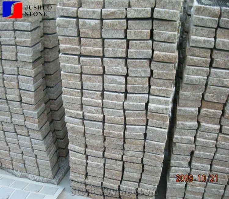 Split Yellow Granite G682/G3582 Rolling Stone/Cube Stone,G1682 Cobble