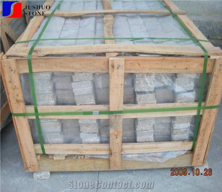 Split Yellow Granite G682/G3582 Rolling Stone/Cube Stone,G1682 Cobble