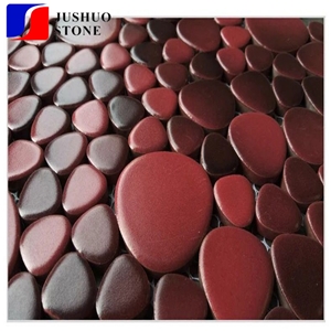Unglazed Ceramic Tile Floor Multicolor Porcelain Red Kitchen Mosaic