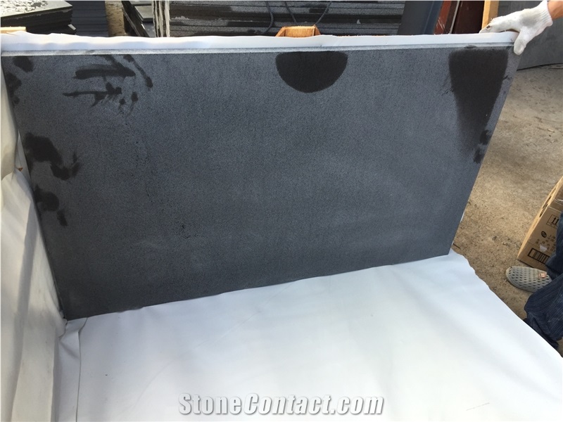 Volcano Black Basalt China Honed Cut-To-Sized Hainan Basalt Slab Tiles