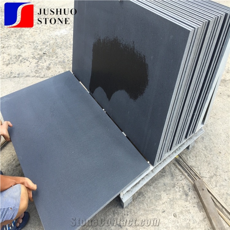 Volcano Black Lava Stone,Hainan Black Basalt Tiles China Honed Stone