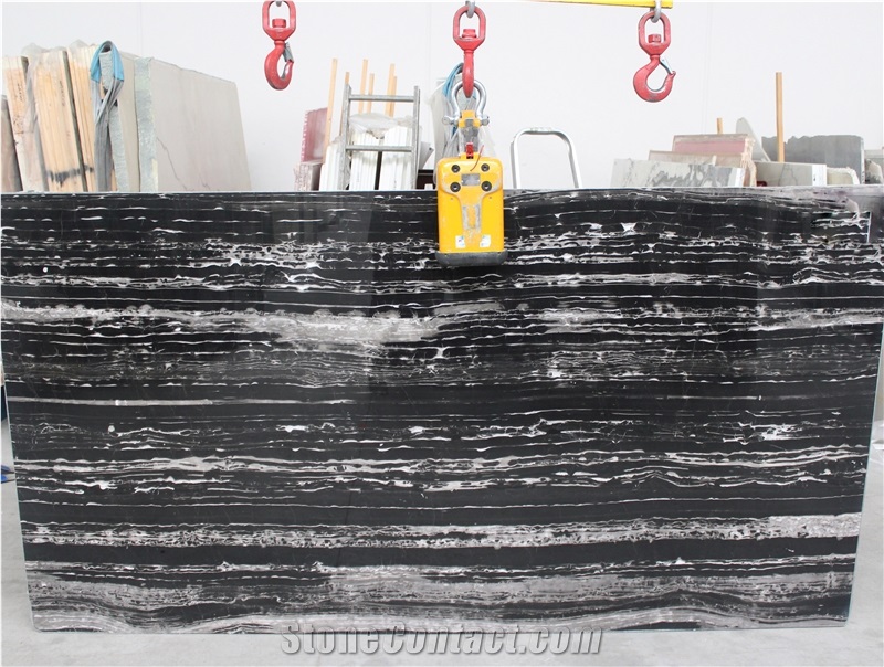 Portoro Nero Silver, Black and White Marble Slabs