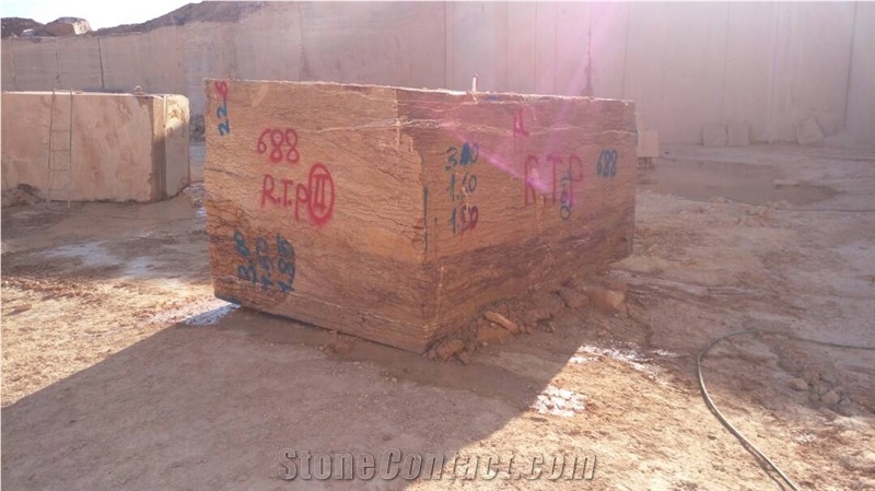 Persian Walnut Travertine Block, Iran Brown Travertine