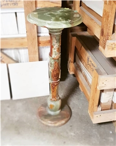 Round Table Top Of Green Onyx