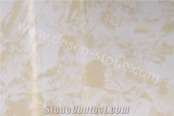 Blooming Flowers Beige Artificial Marble Engineered Stone Slabs&Tiles