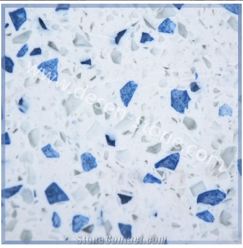 Blue Diamond Quartz Stone/Artificial Marble Stone Slabs&Tiles Flooring