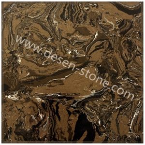 Dark Emperador Artificial Marble Man-Made/Manufactured Stone Slabs