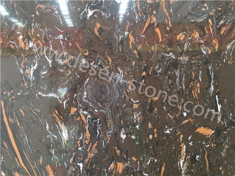 Mocha Brown Artificial Marble Engineered Stone Slabs&Tiles